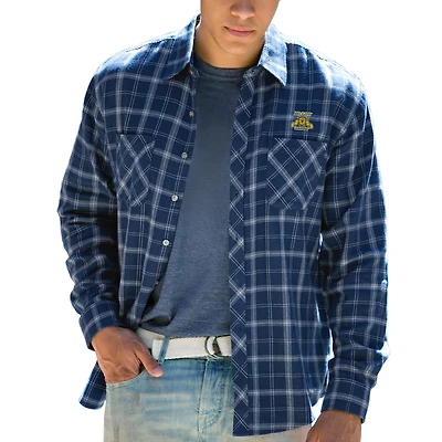 Chemise à manches longues en flanelle bleu marine pour homme des A&T Aggies Brewer de Caroline du Nord