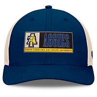 Casquette ajustable Top of the World bleu marine/naturel pour homme des North Carolina A&T Aggies Bennett Trucker