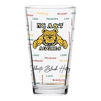 Caroline du Nord A&T Aggies 16oz. Verre à pinte