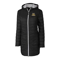 Manteau long à capuche Rainier Primaloft Eco pour femme, noir, de Caroline du Nord, Cutter & Buck, A&T Aggies