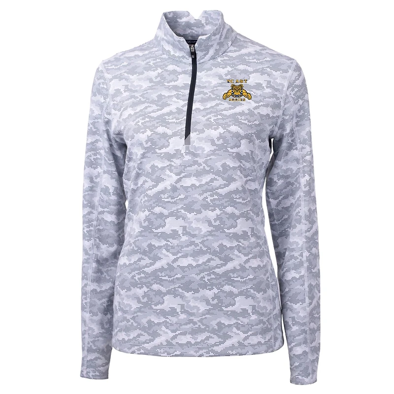 Pull-over à col zippé Cutter & Buck Charcoal North Carolina A&T Aggies Traverse Camo pour femme