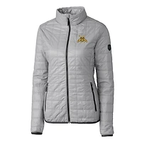Veste matelassée isolante Rainier Eco entièrement zippée pour femme, couleur grise, des A&T Aggies de Caroline du Nord, Cutter & Buck