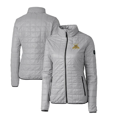 Veste matelassée isolante Rainier Eco entièrement zippée pour femme, couleur grise, des A&T Aggies de Caroline du Nord, Cutter & Buck