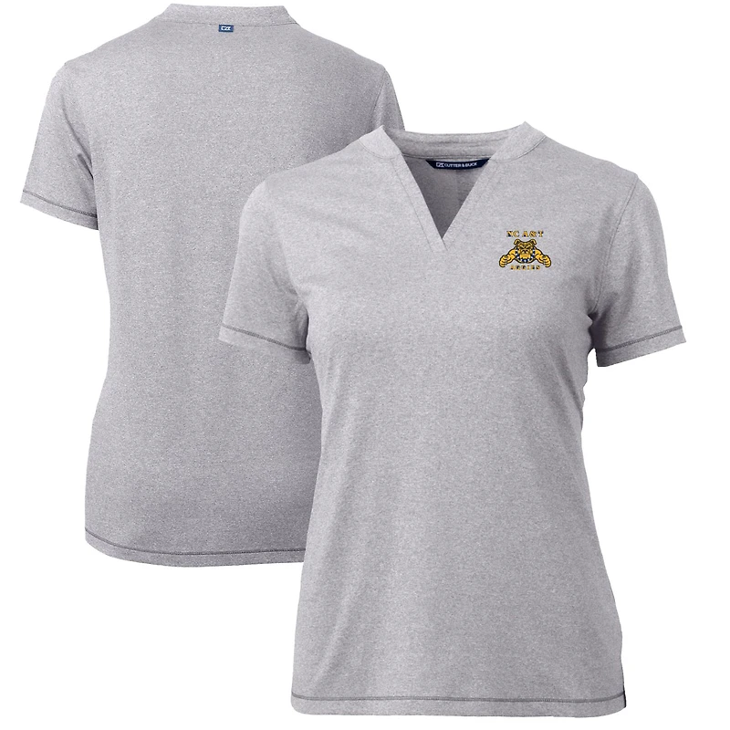 Haut à col en V Forge Blade pour femme, gris chiné, des A&T Aggies de Caroline du Nord, Cutter & Buck