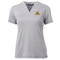 Haut à col en V Forge Blade pour femme, gris chiné, des A&T Aggies de Caroline du Nord, Cutter & Buck