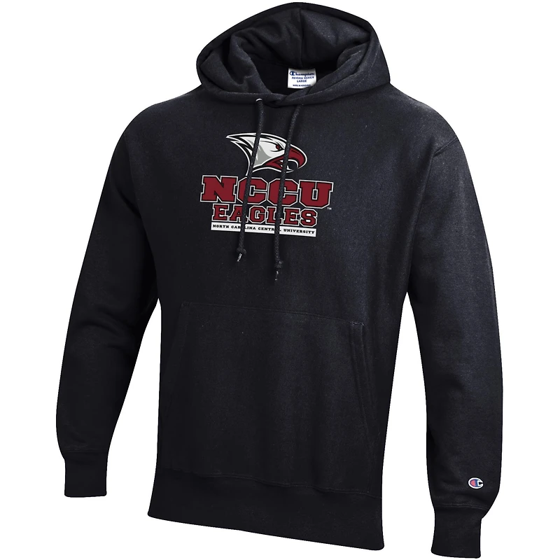 Men's Champion Black North Carolina Central Eagles Reverse Weave Fleece Pullover Hoodie