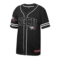 Maillot de baseball boutonné en maille Free Spirited des Central Eagles Caroline du Nord noir Colosseum pour hommes