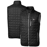 Men's Cutter & Buck Black North Carolina Central Eagles Big Tall Rainier PrimaLoft Eco Full-Zip Puffer Vest
