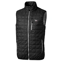 Gilet matelassé entièrement zippé Rainier PrimaLoft Eco pour homme, noir, des North Carolina Central Eagles, de taille grande et