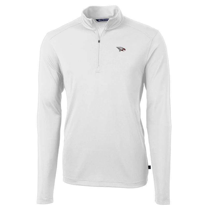 Men's Cutter & Buck White North Carolina Central Eagles Big Tall Virtue Eco Pique Recycled Quarter-Zip Pullover Top