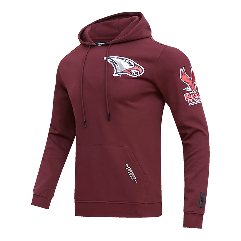Sweat à capuche classique Pro Standard bordeaux pour homme, modèle Eagles de l'université North Carolina Central.