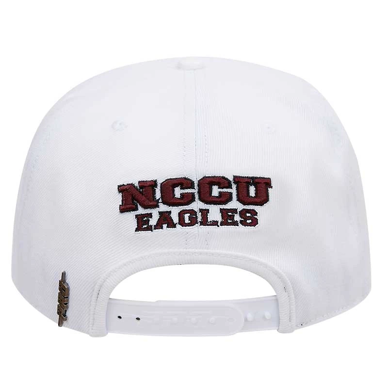 Casquette snapback en laine pour homme Pro Standard blanche North Carolina Central Eagles