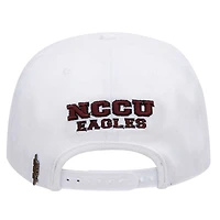 Casquette snapback en laine pour homme Pro Standard blanche North Carolina Central Eagles