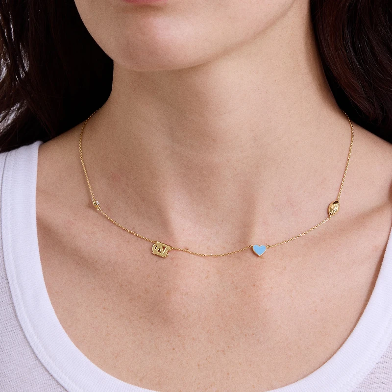 Collier à breloques espacées délicates BaubleBar des Tar Heels de Caroline du Nord