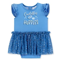 Robe grenouillère ZooZatz Carolina Blue pour bébé fille, motif Tar Heels de Caroline du Nord