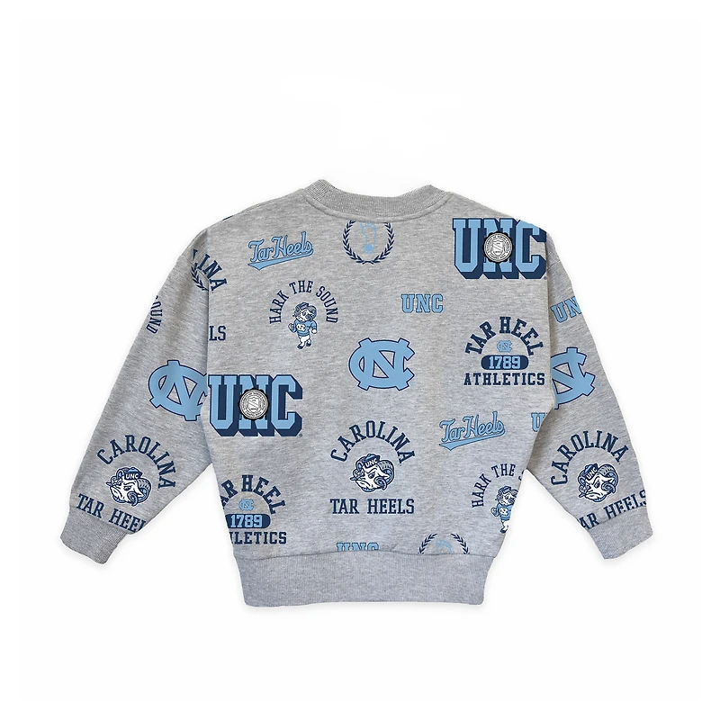 Sweat-shirt à enfiler pour jeunes filles, couleur gris chiné, North Carolina Tar Heels, Always On Repeat
