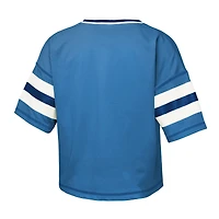 Girls Youth Outerstuff Carolina Blue North Tar Heels Gridiron Jersey V-Neck T-Shirt