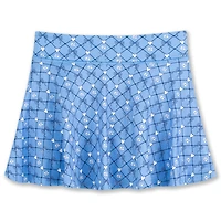Girls Youth ZooZatz Carolina Blue North Tar Heels All-Over Print Bow Team Logo Skort