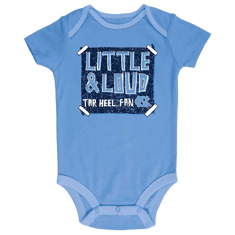 Lot de 3 bodys pour bébé Champion Carolina bleu/gris/blanc North Tar Heels
