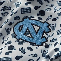 Infant Garb White North Carolina Tar Heels Tom Allover Print Performance Polo Bodysuit