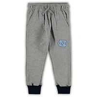 Infant Wes & Willy Heathered Gray/Navy North Carolina Tar Heels Jie Long Sleeve Bodysuit Pants Set