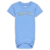 Ensemble de trois bodies pour bébé Wes & Willy des Tar Heels Caroline du Nord