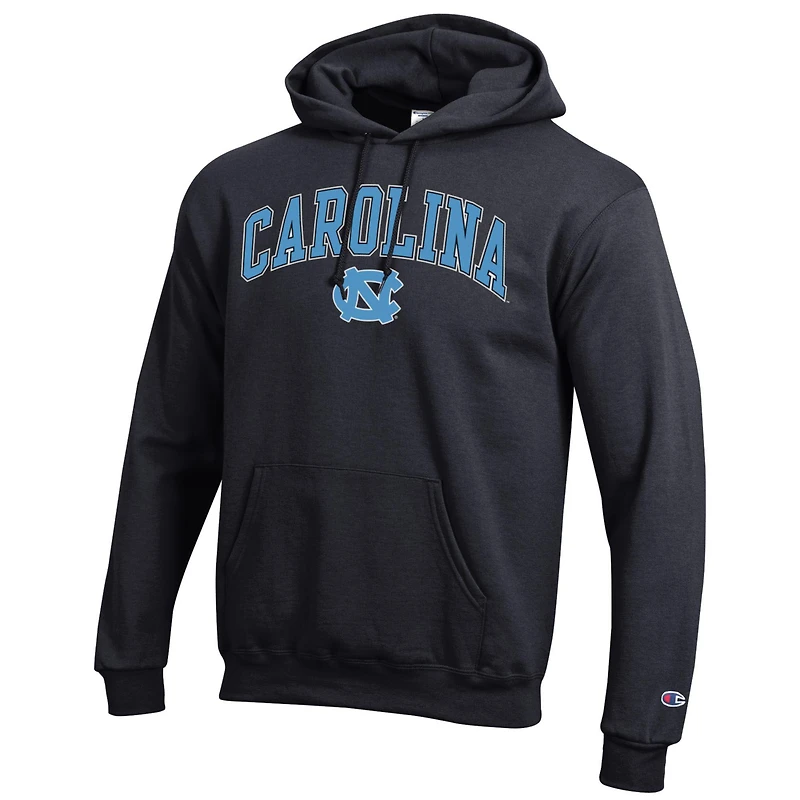 Sweat à capuche logo Arch Over Champion Heather Grey pour homme des North Carolina Tar Heels