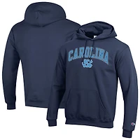 Men's Champion  Navy North Carolina Tar Heels Arch Over Logo Pullover Hoodie