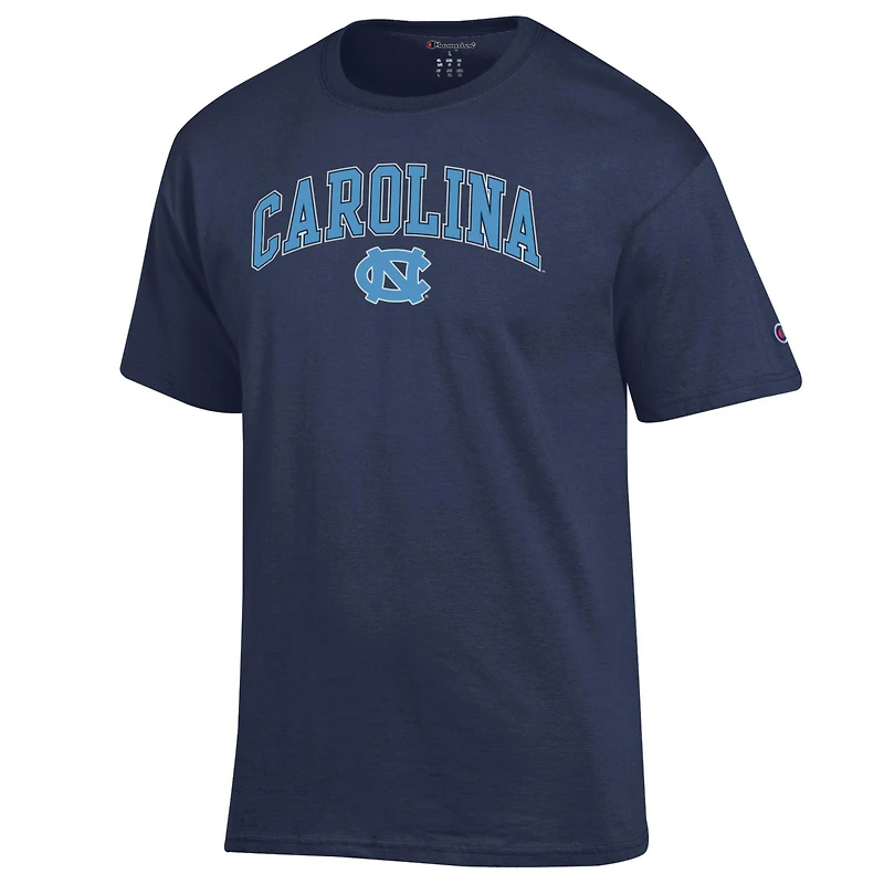 Men's Champion  Navy North Carolina Tar Heels Arch Over Logo T-Shirt