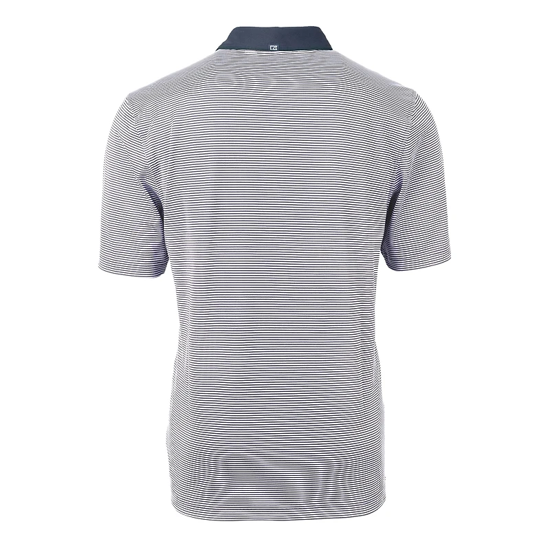 Men's Cutter & Buck  Navy/White North Carolina Tar Heels DryTec Virtue Eco Pique Recycled Polo