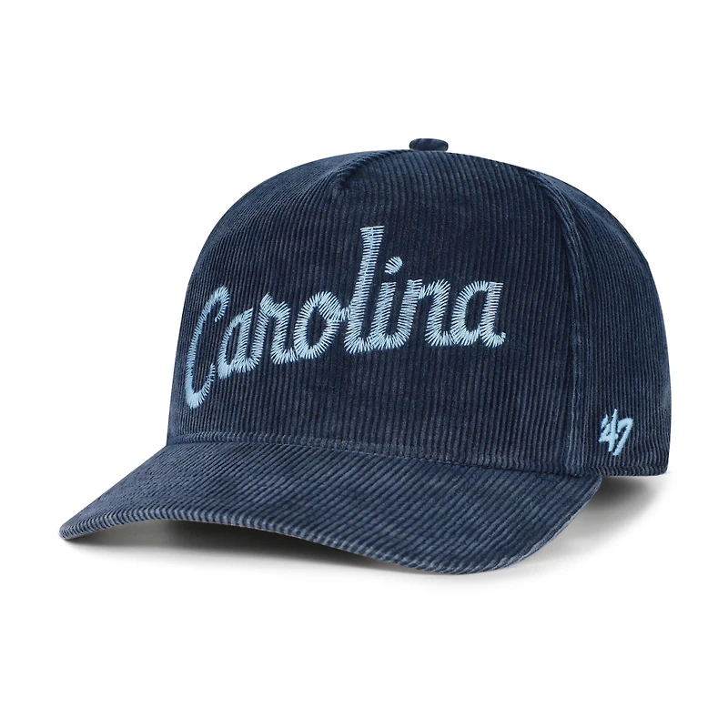 Men's '47  Navy North Carolina Tar Heels Reclaim Snow Wash Corduroy Hitch Adjustable Hat