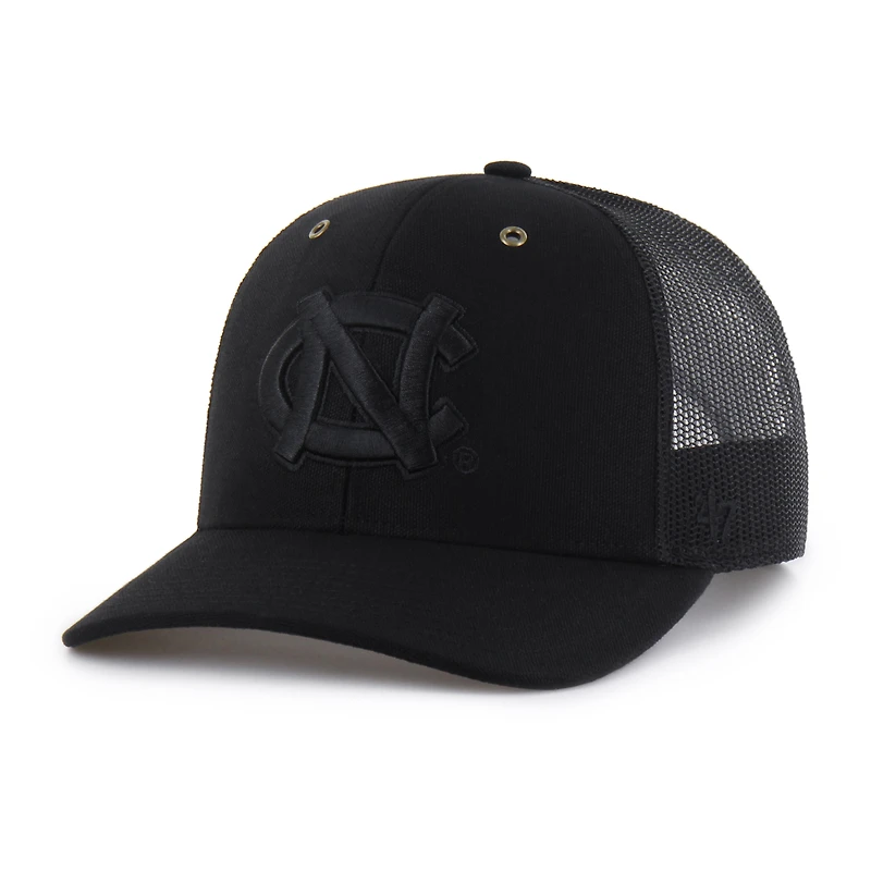 Casquette trucker Carhartt x '47 noire pour homme, modèle Tar Heels de Caroline du Nord, ajustable