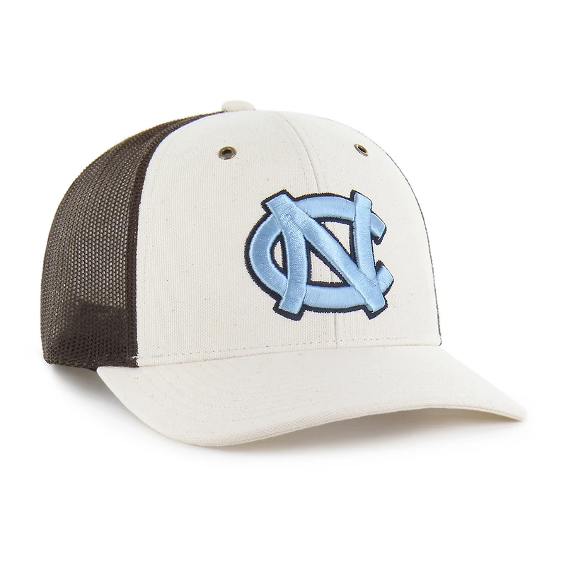 Men's Carhartt x '47 Natural/Brown North Carolina Tar Heels Undyed Trucker Adjustable Hat