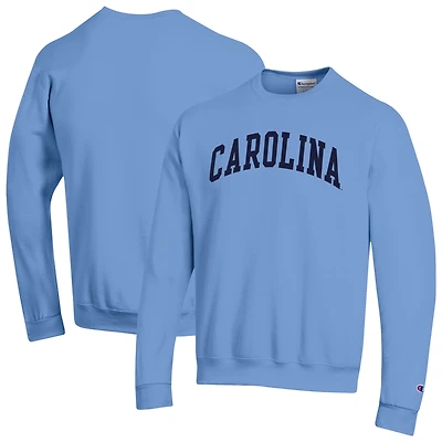 Men's Champion  Heather Gray North Carolina Tar Heels Basic Arch Fleece Pullover Sweatshirt