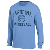 T-shirt à manches longues Champion Carolina Blue pour homme, icône de basket-ball des Tar Heels Caroline du Nord