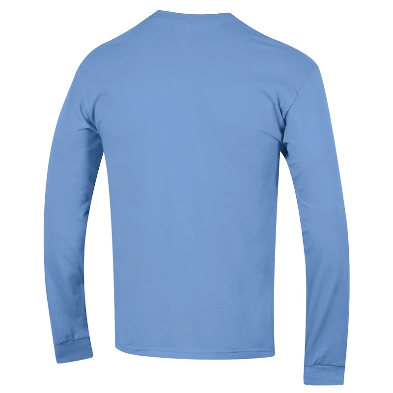 T-shirt à manches longues Champion Carolina Blue pour homme, icône de basket-ball des Tar Heels Caroline du Nord