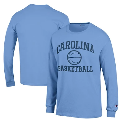 T-shirt à manches longues Champion Carolina Blue pour homme, icône de basket-ball des Tar Heels Caroline du Nord