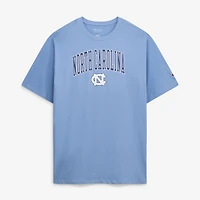 T-shirt Champion pour homme, bleu Caroline, North Carolina Tar Heels, grandes tailles, logo Arch Over Wordmark