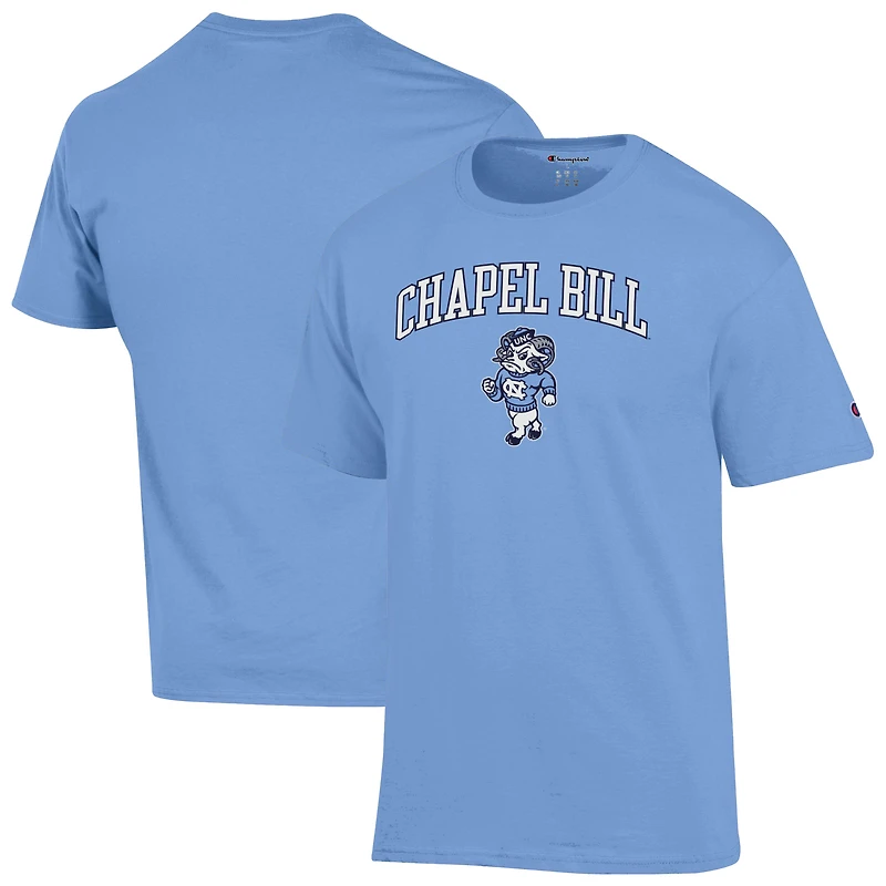 Men's  Champion Carolina Blue North Tar Heels Chapel Bill Mascot T-Shirt