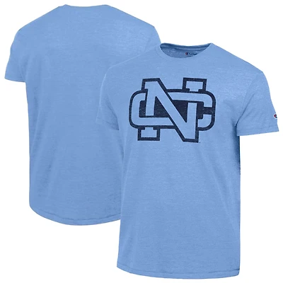 T-shirt Champion pour homme, bleu Caroline, North Carolina Tar Heels, style vintage Triumph Tri-Blend