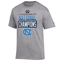 T-shirt gris pour le vestiaire des champions nationaux de soccer féminin la NCAA 2024 Tar Heels Caroline du Nord