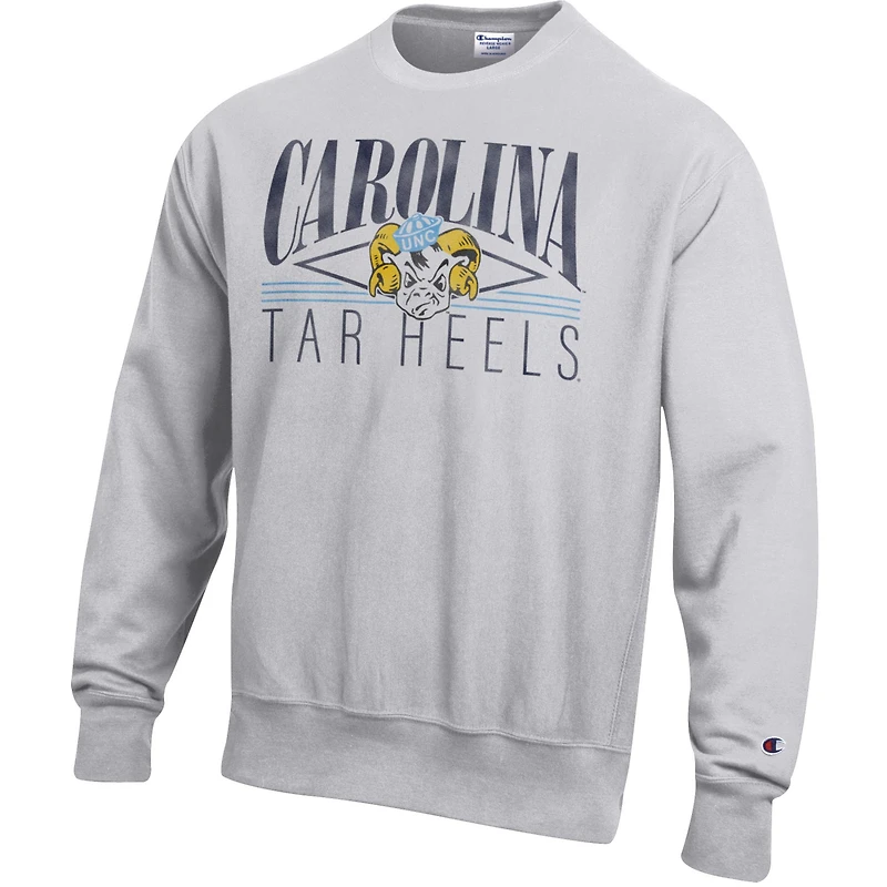 Sweat-shirt en polaire à tissage inversé gris Champion pour homme, aux couleurs des Tar Heels de Caroline du Nord.