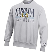 Sweat-shirt en polaire à tissage inversé gris Champion pour homme, aux couleurs des Tar Heels de Caroline du Nord.