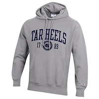 Men's Champion  Heather Gray North Carolina Tar Heels Established Reverse Weave Hoodie