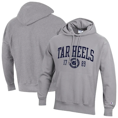 Men's Champion  Heather Gray North Carolina Tar Heels Established Reverse Weave Hoodie