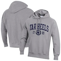 Men's Champion  Heather Gray North Carolina Tar Heels Established Reverse Weave Hoodie