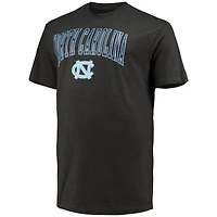 Champion Heathered Charcoal North Carolina Tar Heels T-shirt Big & Tall Arch Over Wordmark pour hommes