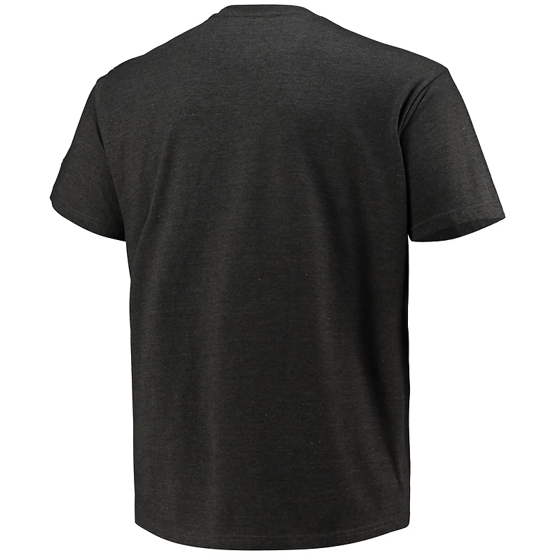Champion Heathered Charcoal North Carolina Tar Heels T-shirt Big & Tall Arch Over Wordmark pour hommes
