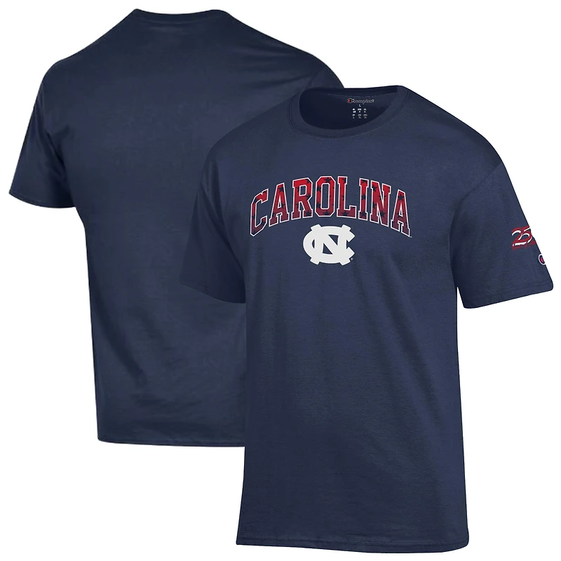 T-shirt Champion bleu marine pour homme, North Carolina Tar Heels, édition Americana 250e anniversaire.