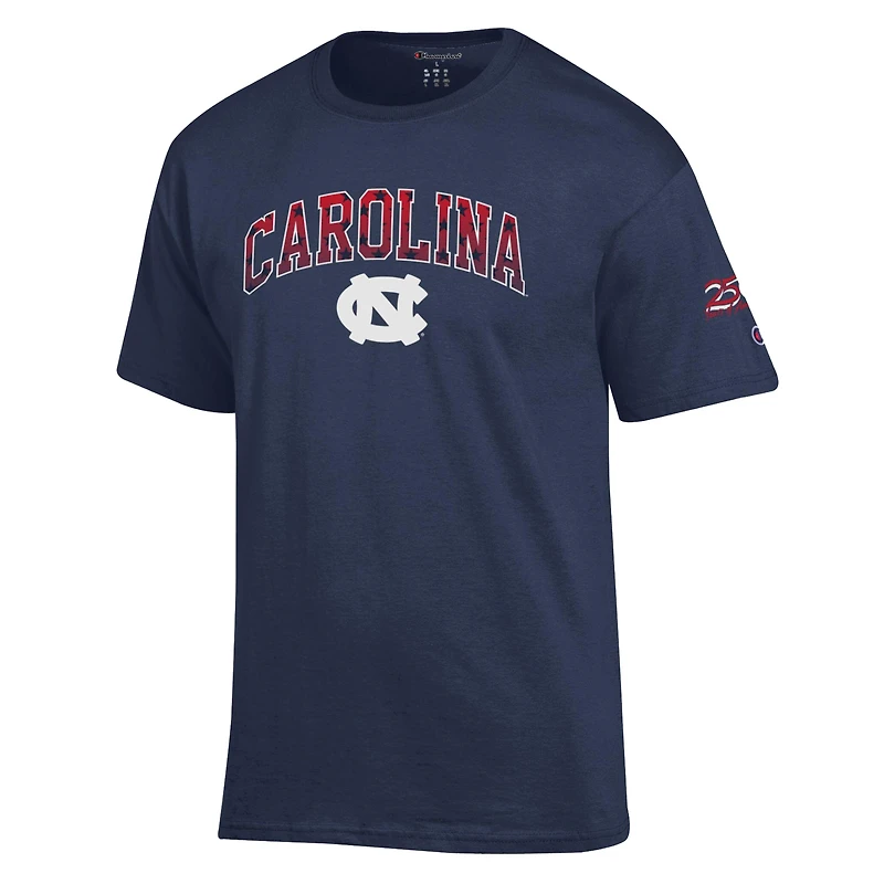 T-shirt Champion bleu marine pour homme, North Carolina Tar Heels, édition Americana 250e anniversaire.